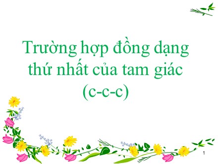 Bài giảng môn Toán học Lớp 8 - Bài: Trường hợp đồng dạng thứ nhất của tam giác (c-c-c)