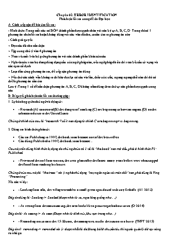 Đề cương ôn tập môn Tiếng Anh Lớp 12 - Chuyên đề: Error identification