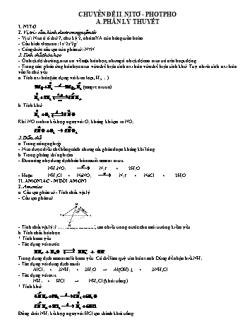 Đề cương ôn tập THPT Quốc gia năm 2018 môn Hóa học - Chuyên đề II: Nitơ-Photpho