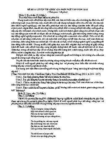Đề luyện thi Quốc gia năm 2018 môn Ngữ văn - Đề số 5 (Có đáp án)