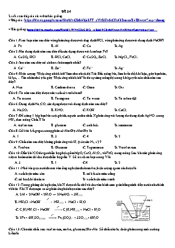 Đề ôn tập môn Hóa học Lớp 12 - Đề ôn số 4