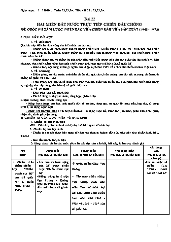 Đề ôn tập môn Lịch sử Lớp 12 - Bài 22: Hai miền đất nước trực tiếp chiến đấu chống đế quốc Mĩ xâm lược. Miền Bắc vừa chiến đấu vừa sản xuất (1965-1973)