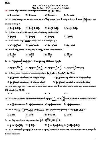 Đề thi thử THPT Quốc gia năm 2018 môn Toán học - Đề 3