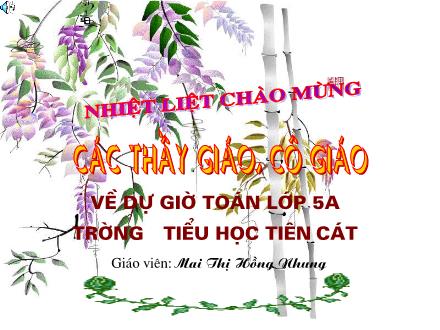 Bài giảng Toán 5 - Tiết 38: Luyện tập - Mai Thị Hồng Nhung