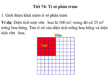 Bài giảng Toán 5 - Tiết 74: Tỉ số phần trăm