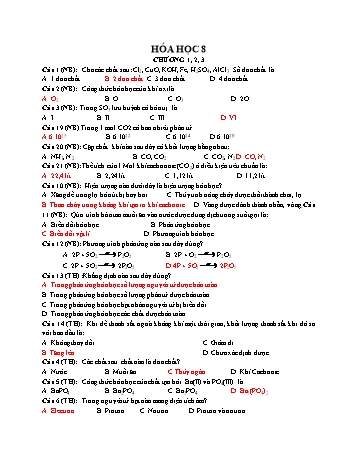 Bài tập ôn tập Hóa học Lớp 8
