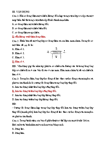 Bài tập ôn tập Vật lí 9 - Chủ đề Điện từ học (Vận dụng)