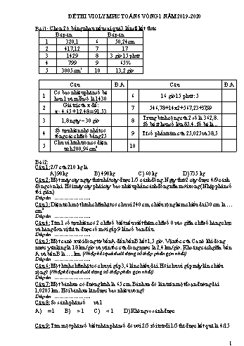 Đề thi Olympic Toán 6 vòng 1 - Năm học 2019-2020 (Có đáp án)