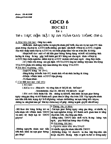 Giáo án GDCD Lớp 6 - Học kì I