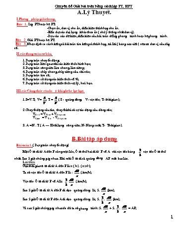 Ôn tập Toán 9 - Chuyên đề: Giải bài toán bằng cách lập phương trình, hệ phương trình