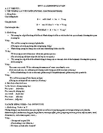 Tài liệu ôn tập Tiếng Anh 8 - Unit 10: Communication