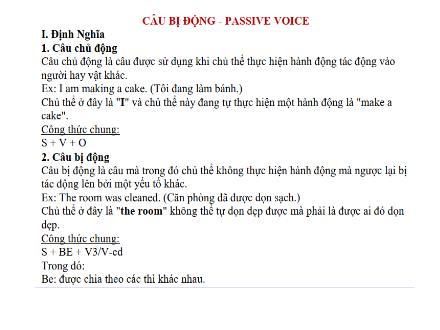 Bài giảng Tiếng Anh Lớp 12 - Câu bị động - Trường THPT Đoàn Kết