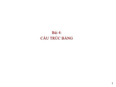 Bài giảng Tin học Lớp 12 - Bài 4: Cấu trúc bảng - Trường THPT Đoàn Kết