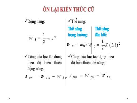 Bài giảng Vật lí Lớp 10 - Bài 27: Cơ năng - Đặng Dệt