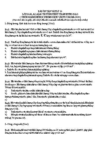 Bài tập ôn tập Vật lí Lớp 10 - Trường THPT Trần Hưng Đạo