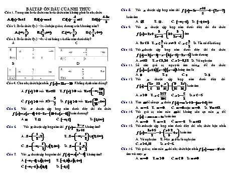 Bài tập Toán Lớp 10 - Tuần 17 - Trường THPT Mỹ Lộc Bài tập Toán Lớp 10 - Tuần 17 - Trường THPT Mỹ Lộc