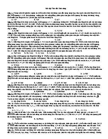 Bài tập trắc nghiệm Vật lí Lớp 12 - Tán sắc ánh sáng - Trường THPT Trần Hưng Đạo