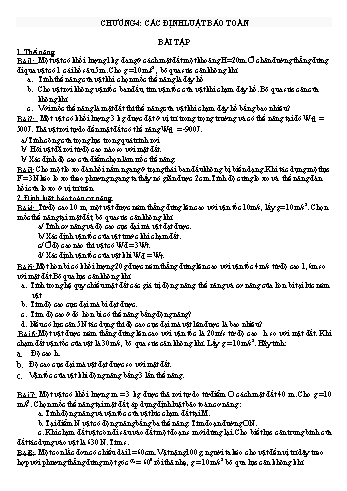 Bài tập Vật lí Lớp 10 - Chương IV: Các định luật bảo toàn