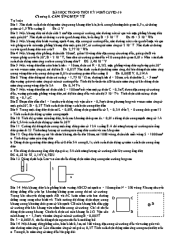 Bài tập Vật lí Lớp 11 - Chương 5: Cảm ứng điện từ - Trường THPT Trần Hưng Đạo Bài tập Vật lí Lớp 11 - Chương 5: Cảm ứng điện từ - Trường THPT Trần Hưng Đạo