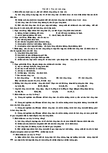 Bài tập Vật lí Lớp 12 - Chủ đề 1: Tán sắc ánh sáng - Trường THPT Trần Hưng Đạo Bài tập Vật lí Lớp 12 - Chủ đề 1: Tán sắc ánh sáng - Trường THPT Trần Hưng Đạo