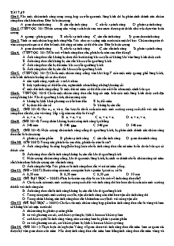 Bài tập Vật lí Lớp 12 - Tán sắc ánh sáng - Trường THPT Trần Hưng Đạo