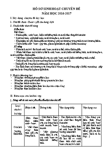 Chuyên đề Hóa học Lớp 11 - Axít. Bazơ. pH của dung dịch - Trường THPT Giao Thủy B