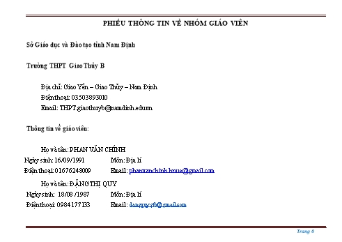 Chuyên đề Tích hợp môn Vật lí và Địa lí - Lực hấp dẫn và hiện tượng thủy triều - Trường THPT Giao Thủy B