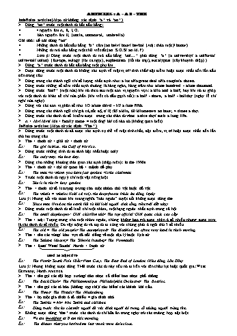 Chuyên đề Tiếng Anh Lớp 12 - Articles: A, an, the - Trường THPT Nguyễn Khuyến Chuyên đề Tiếng Anh Lớp 12 - Articles: A, an, the - Trường THPT Nguyễn Khuyến