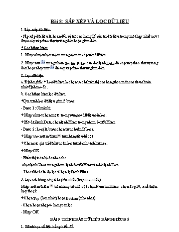 Đề cương ôn tập học kì 2 Tin học Lớp 7