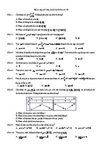 Đề ôn tập môn Toán Lớp 12 - Đề số 2 - Trường THPT Mỹ Lộc Đề ôn tập môn Toán Lớp 12 - Đề số 2 - Trường THPT Mỹ Lộc