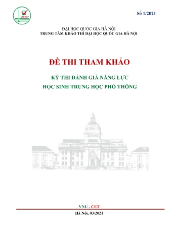 Đề tham khảo kì thi Đánh giá năng lực - Trường Đại học Quốc gia Hà Nội