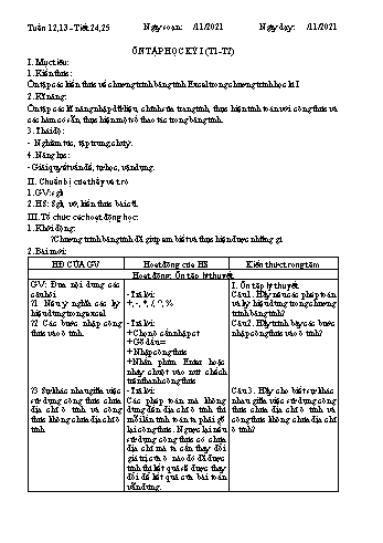 Hệ thống kiến thức Tin học Lớp 7 - Tuần 12+13+14 - Nguyễn Thị Hiên