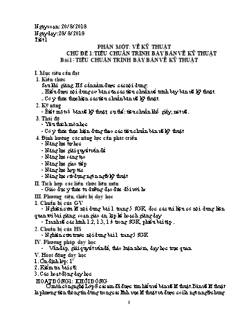 Kế hoạch bài dạy Công nghệ Lớp 11 - Chương trình học kì 1 - Năm học 2018-2019 - Trường THPT Nghĩa Minh