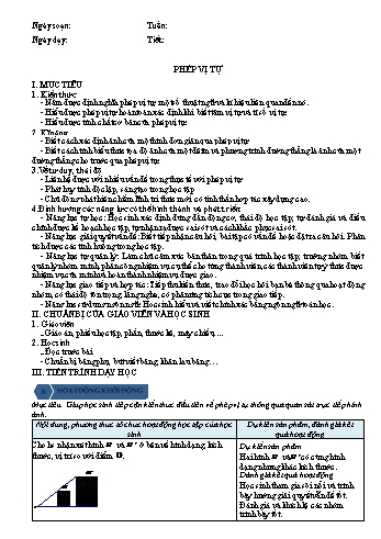 Kế hoạch bài dạy Hình học Lớp 11 - Bài 6: Phép vị tự - Trường THPT Đoàn Kết
