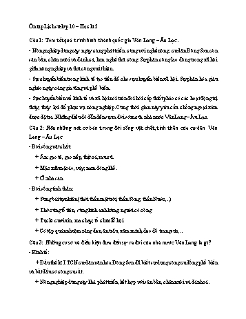 Ôn tập học kì 2 Lịch sử Lớp 10 - Trường THPT Mỹ Lộc