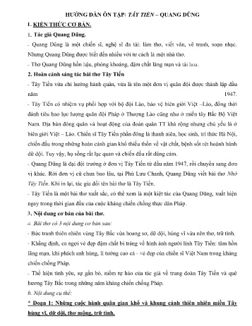 Ôn tập Ngữ văn Lớp 12 - Văn bản "Tây Tiến" Ôn tập Ngữ văn Lớp 12 - Văn bản "Tây Tiến"