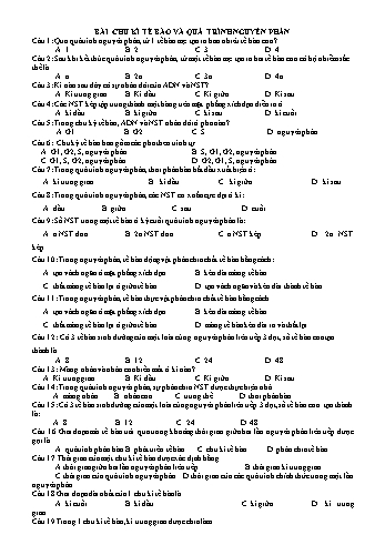 Ôn tập Sinh học Lớp 10 (Lần 3) - Chu kì tế bào và quá trình nguyên phân - Trường THPT Mỹ Lộc