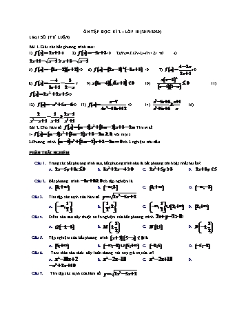 Tài liệu ôn tập học kì 2 Toán Lớp 10 - Năm học 2019-2020 - Trường THPT Nghĩa Minh
