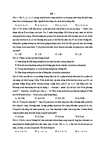 Trắc nghiệm Vật lí Lớp 12 - Đề 1 - Trường THPT Trần Hưng Đạo Trắc nghiệm Vật lí Lớp 12 - Đề 1 - Trường THPT Trần Hưng Đạo