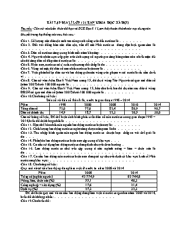 Bài tập Địa lí Lớp 12 - Trường THPT Trần Hưng Đạo