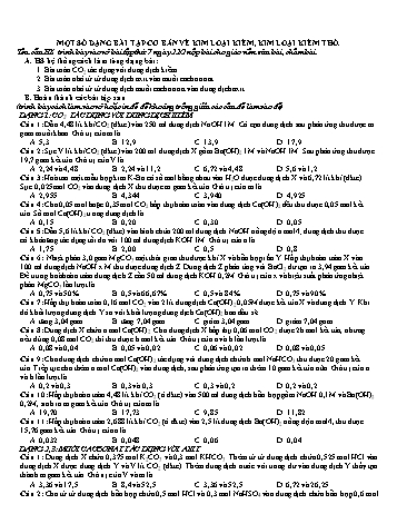 Bài tập Hóa học Lớp 12 (Đợt 2) - Kim loại kiềm, kim loại kiềm thổ - Trường THPT Trần Hưng Đạo