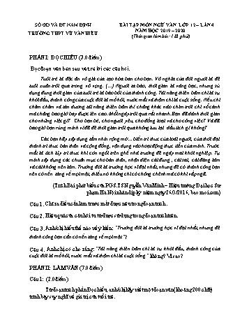 Bài tập Ngữ văn Lớp 12 (Lần 4) - Trường THPT Vũ Văn Hiếu