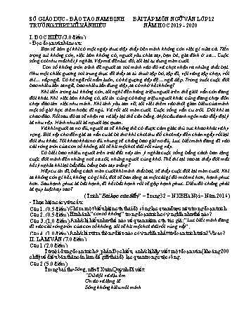 Bài tập Ngữ văn Lớp 12 - Trường THPT Vũ Văn Hiếu