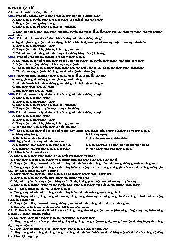 Bài tập tự luyện Vật lí Lớp 12 - Sóng điện từ - Trường THPT Trực Ninh