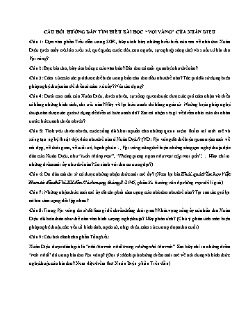 Câu hỏi hướng dẫn tìm hiểu Ngữ văn Lớp 11 - Văn bản Vội vàng và Tràng giang