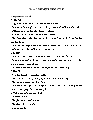 Chuyên đề Công nghệ Lớp 12 - Chuyên đề Linh kiện bán dẫn và IC - Trường THPT Trần Văn Lan