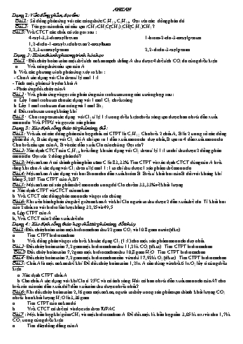 Đề kiểm tra 45 phút Hóa học Lớp 11 - Ankan - Trường THPT Vũ Văn Hiếu
