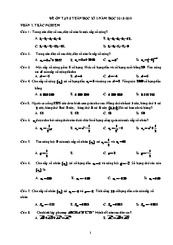 Đề ôn tập giữa học kì 2 Toán Lớp 11 - Trường THPT Vũ Văn Hiếu