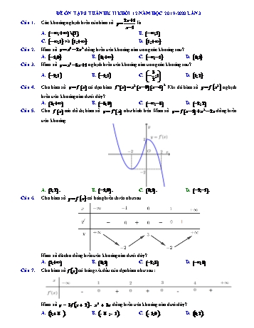 Đề ôn tập giữa học kì 2 Toán Lớp 12 (Lần 3) - Trường THPT Vũ Văn Hiếu