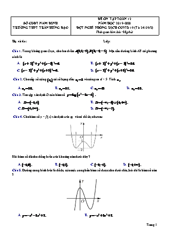 Đề ôn tập Toán Lớp 12 - Trường THPT Trần Hưng Đạo